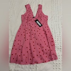 Perfect for Valentines Day!Influence Pink Dress With Red Polka Dots, US Size 8